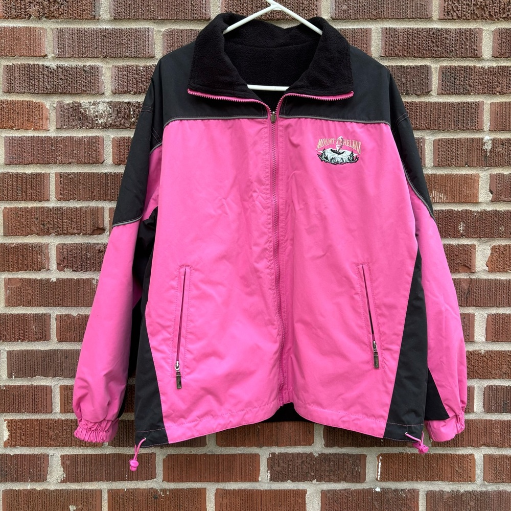 Cheneral Mount St. Helens Embroiderd Graphic Women’s Reversible Jacket Sz M